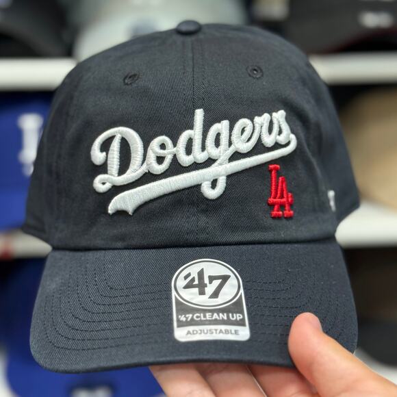 Los Angeles Dodgers Script Dad Cap '47 Brand Black - Picture 1 of 4